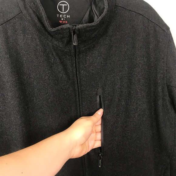 Tech by Tumi Charcoal Wool Blend Soft Shell Jacket - Picture 3 of 11